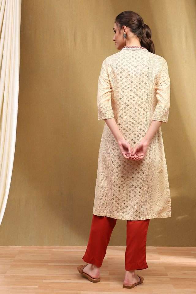 Printed-Rayon-V-Neck-Women-s-Casual-Wear-Kurta