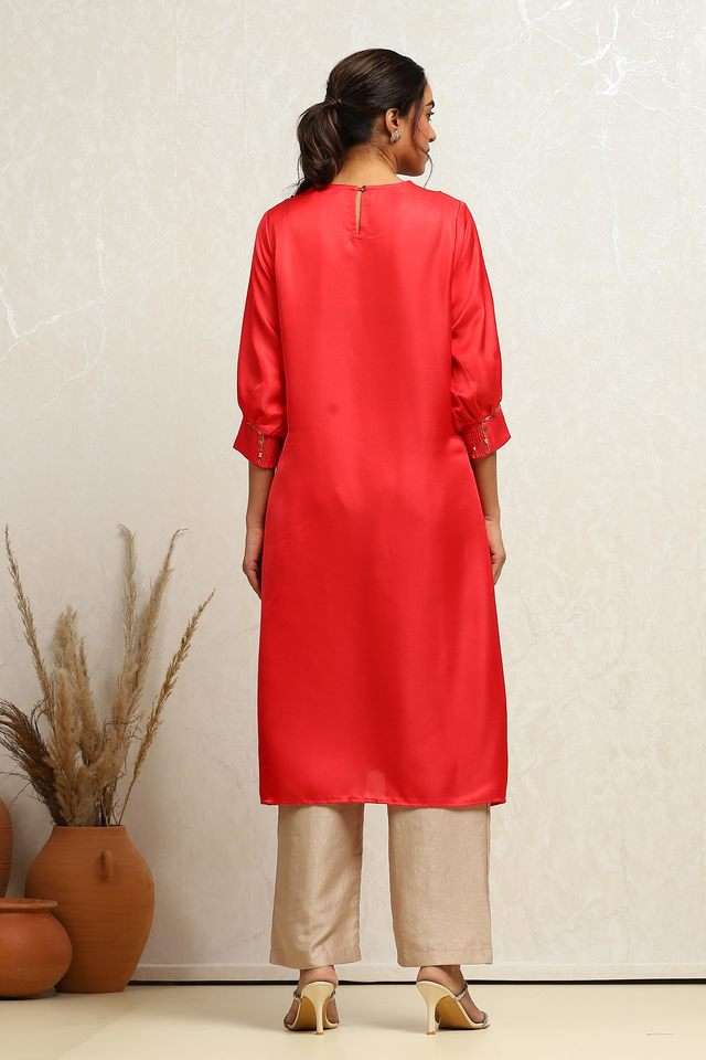 Tie-&-Dye-Satin-Round-Neck-Women-s-Kurta