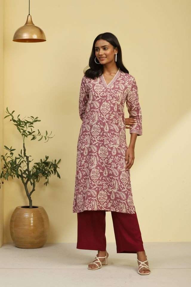 Printed-Cotton-Collared-Women-s-Kurta
