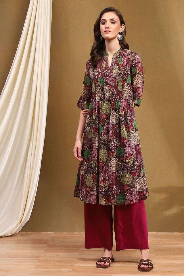 Printed-Polyester-Collared-Women-s-Casual-Wear-Kurta