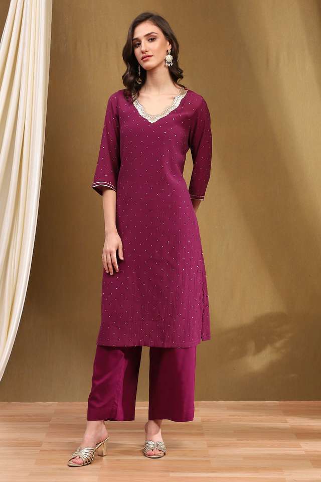 Printed-Viscose-Round-Neck-Women-s-Festive-Wear-Kurta