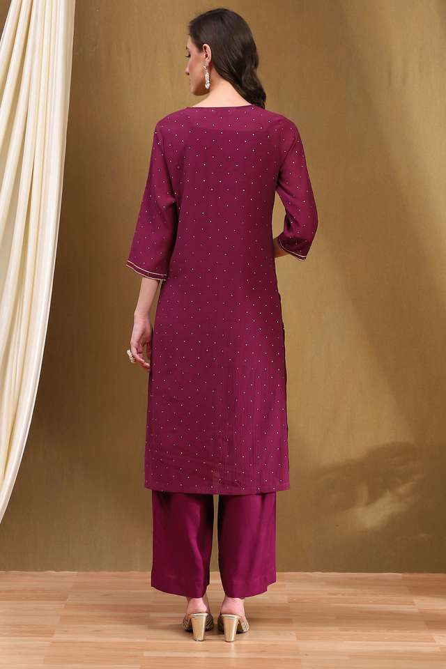 Printed-Viscose-Round-Neck-Women-s-Festive-Wear-Kurta