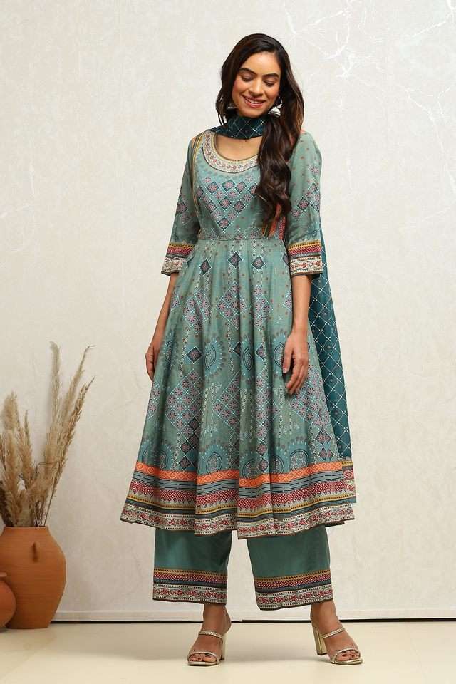 Printed-Cotton-Round-Neck-Women-s-Kurta-Set