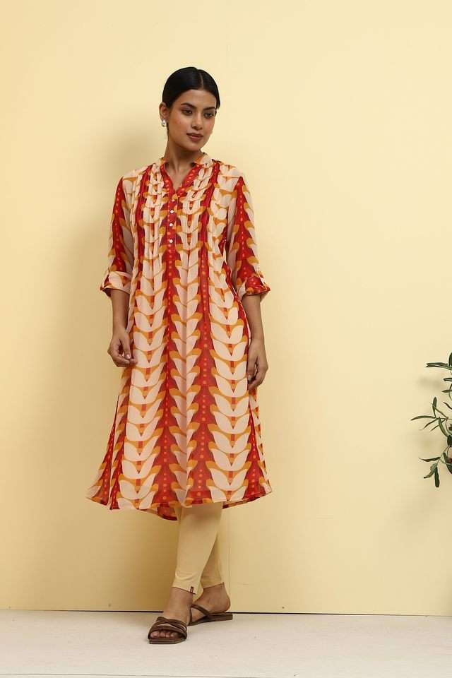 Printed-Polyester-Collared-Women-s-Kurta