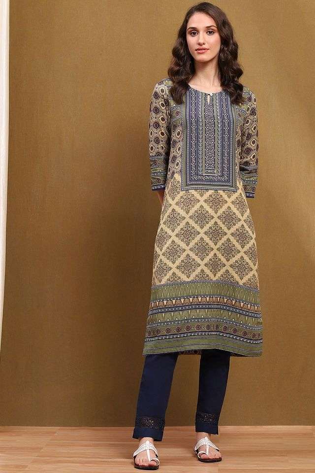 Printed-Rayon-Round-Neck-Women-s-Casual-Wear-Kurta