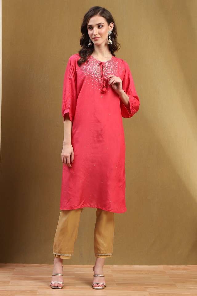 Printed-Modal-Round-Neck-Women-s-Festive-Wear-Kurta