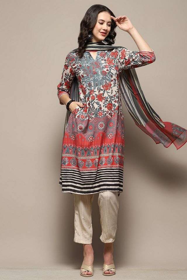 Printed-Full-Length-Polyester-Woven-Women-s-Kurta-Set