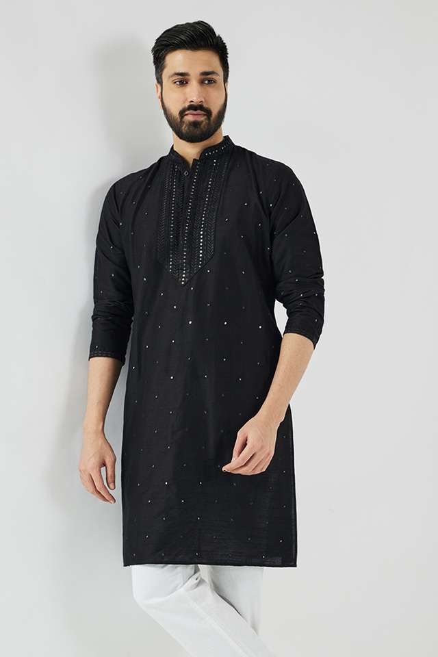 Embroidered-Blended-Fabric-Collared-Men-s-Festive-Wear-Kurta