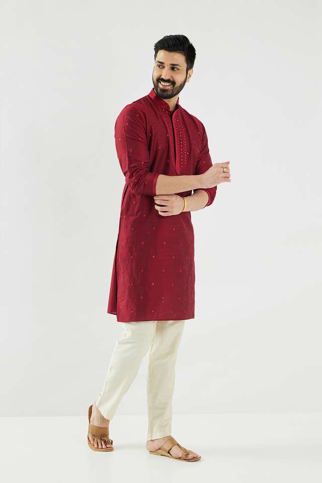 Embroidered-Blended-Fabric-Collared-Men-s-Festive-Wear-Kurta