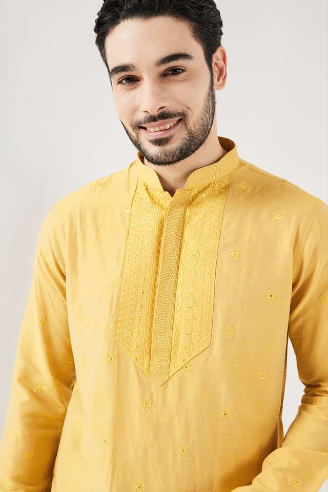 Embroidered-Blended-Fabric-Collared-Men-s-Festive-Wear-Kurta