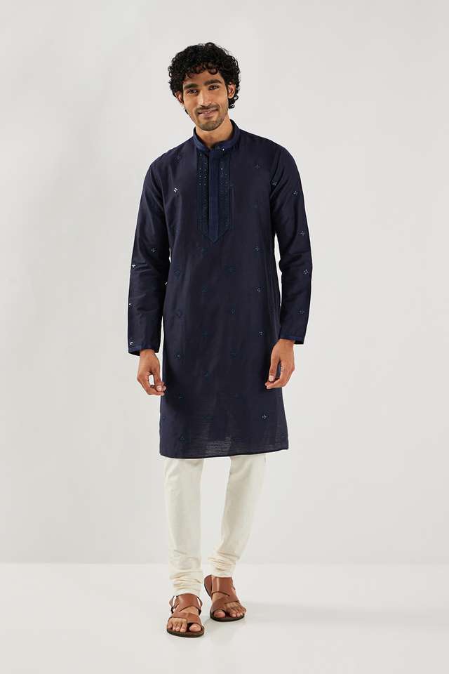 Embroidered-Blended-Fabric-Collared-Men-s-Festive-Wear-Kurta