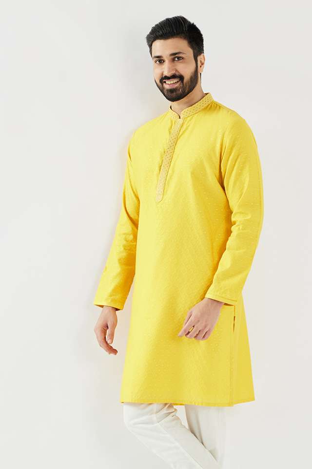 Solid-Brocade-Collared-Men-s-Festive-Wear-Kurta