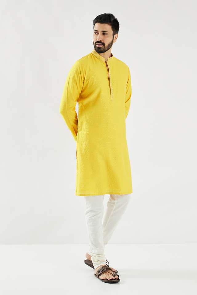 Solid-Brocade-Collared-Men-s-Festive-Wear-Kurta