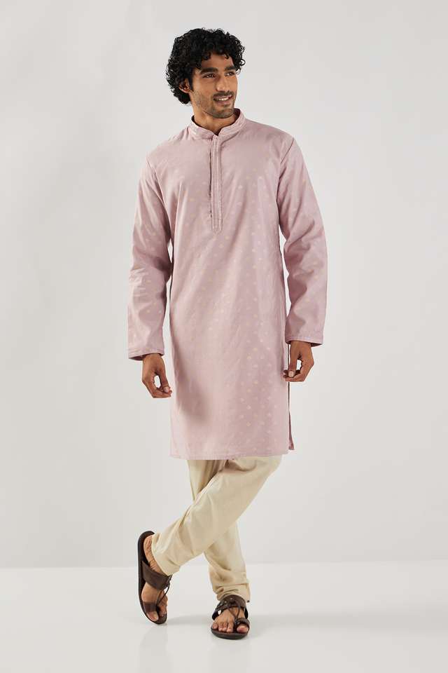 Solid-Brocade-Collared-Men-s-Festive-Wear-Kurta