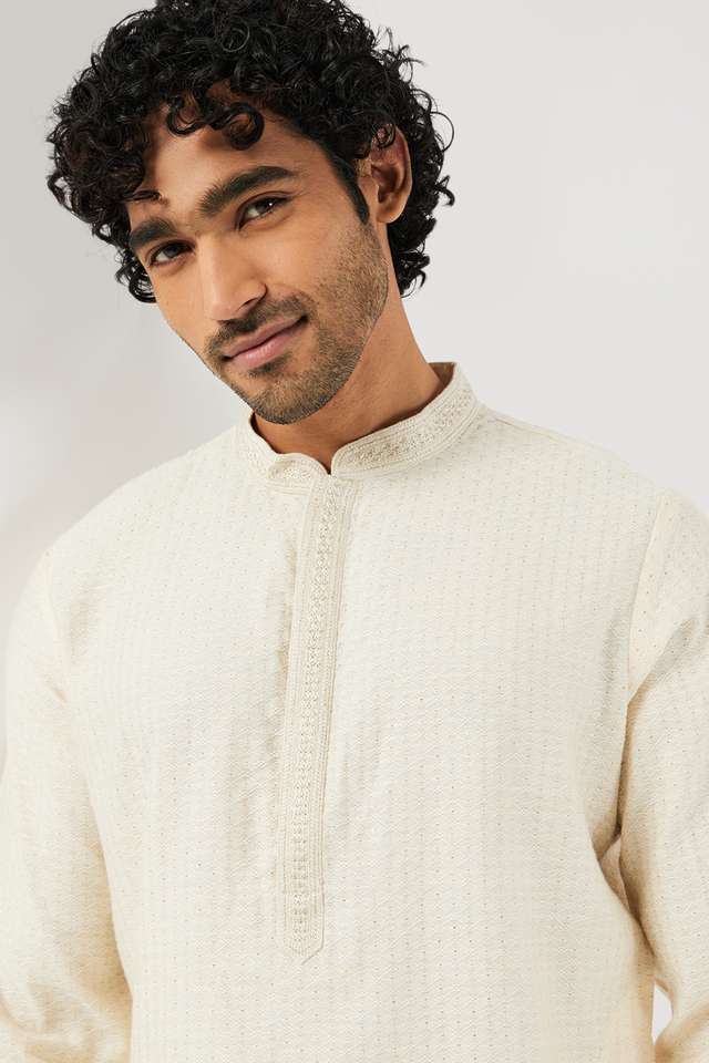 Solid-Brocade-Collared-Men-s-Festive-Wear-Kurta