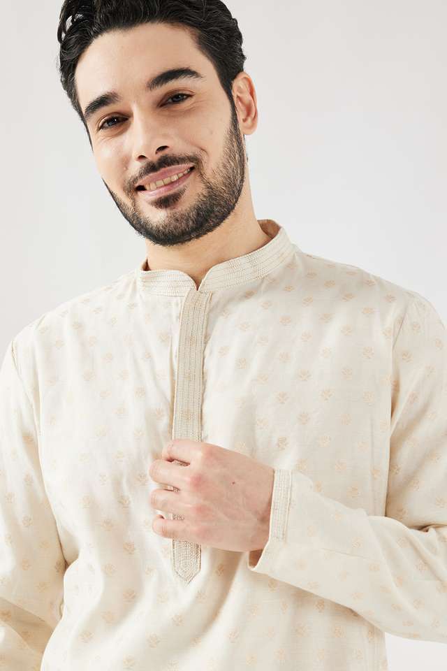 Solid-Brocade-Collared-Men-s-Festive-Wear-Kurta