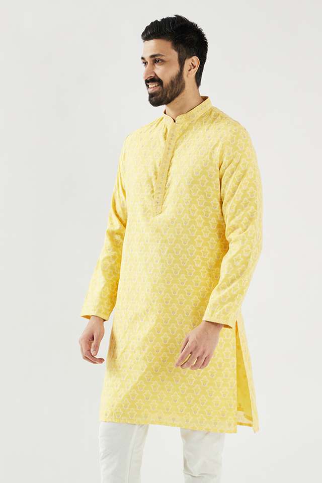 Solid-Chanderi-Collared-Men-s-Festive-Wear-Kurta
