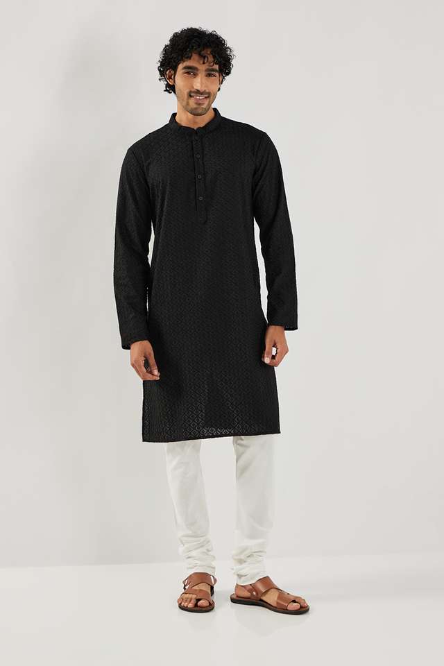Embroidered-Blended-Fabric-Regular-Fit-Men-Kurta