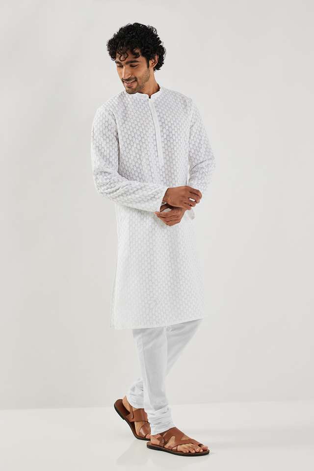 Schiffli-Blended-Fabric-Collared-Men-s-Festive-Wear-Kurta