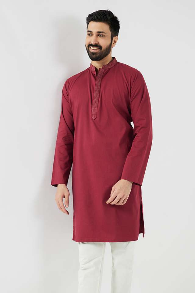 Dobby-Cotton-Blend-Collared-Men-s-Festive-Wear-Kurta