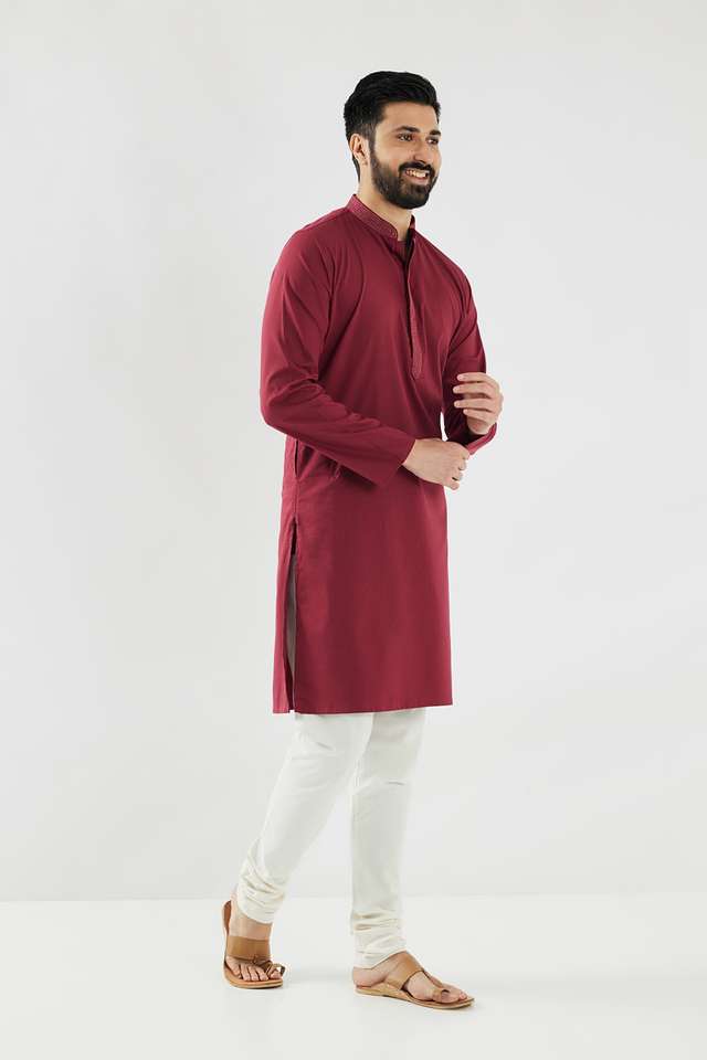 Dobby-Cotton-Blend-Collared-Men-s-Festive-Wear-Kurta