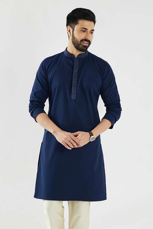 Dobby-Cotton-Blend-Collared-Men-s-Festive-Wear-Kurta