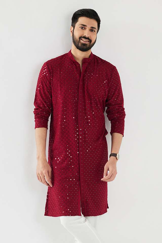 Schiffli-Viscose-Collared-Men-s-Festive-Wear-Kurta