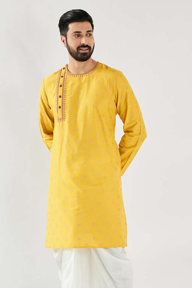 Solid-Viscose-Collared-Men-s-Festive-Wear-Kurta