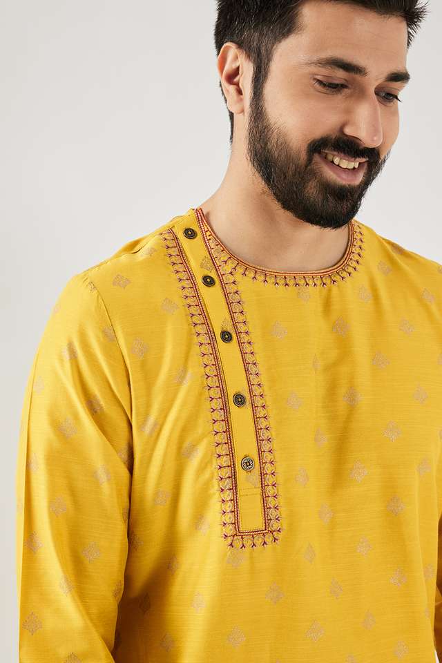 Solid-Viscose-Collared-Men-s-Festive-Wear-Kurta
