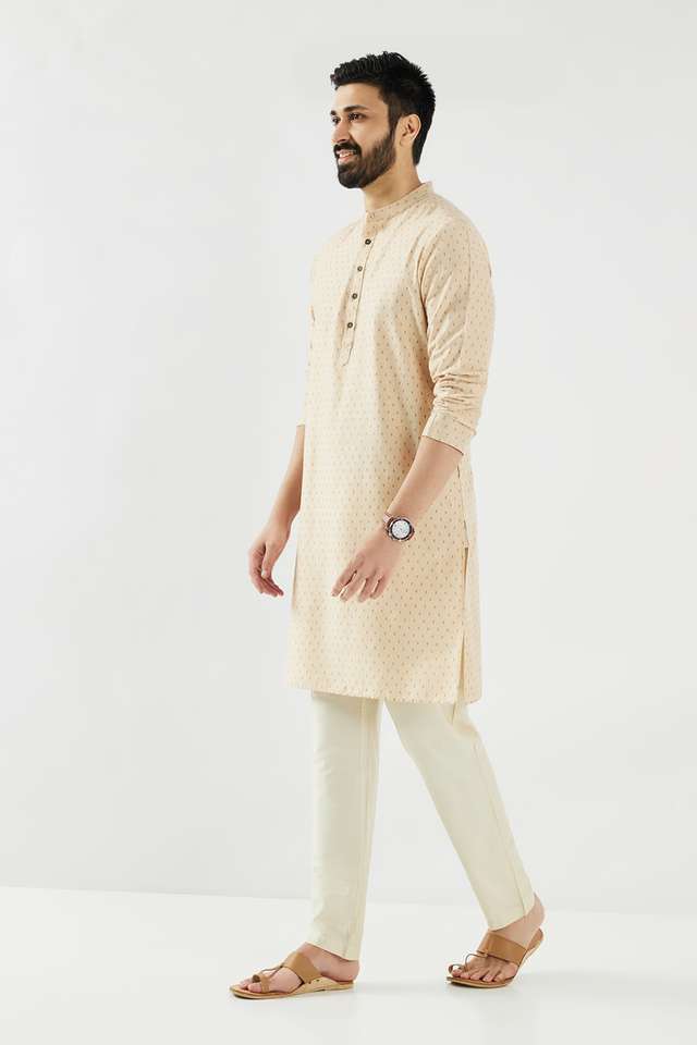 Printed-Blended-Fabric-Collared-Men-s-Festive-Wear-Kurta