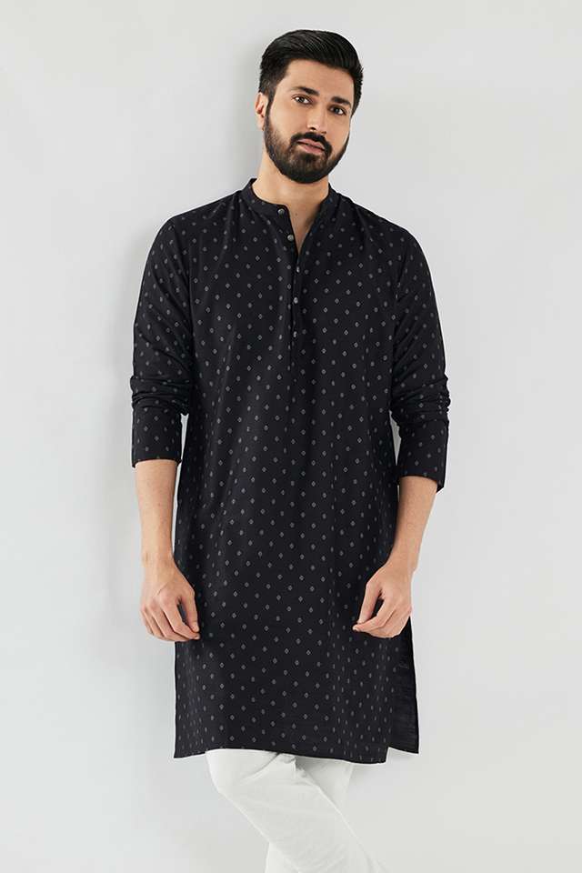 Printed-Blended-Fabric-Collared-Men-s-Festive-Wear-Kurta