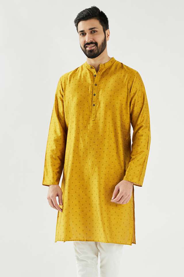 Printed-Blended-Fabric-Collared-Men-s-Festive-Wear-Kurta