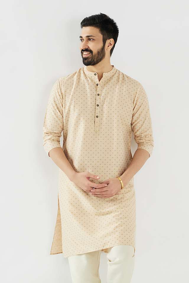 Printed-Blended-Fabric-Collared-Men-s-Festive-Wear-Kurta