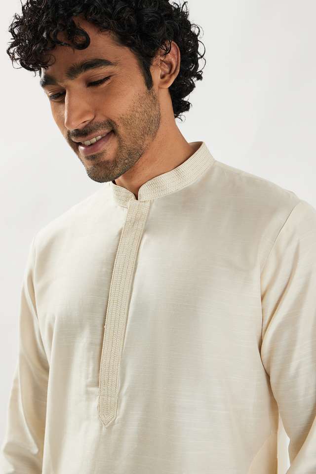 Solid-Viscose-Collared-Men-s-Festive-Wear-Kurta
