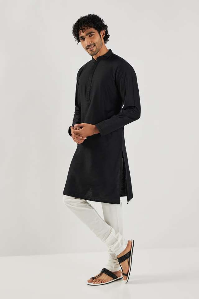 Solid-Viscose-Regular-Fit-Men-Kurta