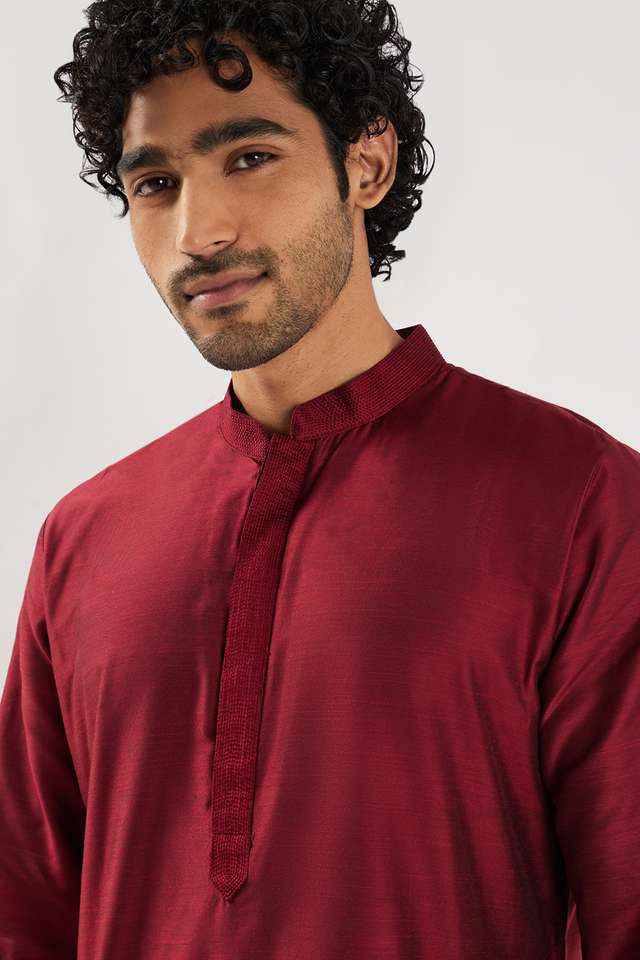 Solid-Viscose-Collared-Men-s-Festive-Wear-Kurta