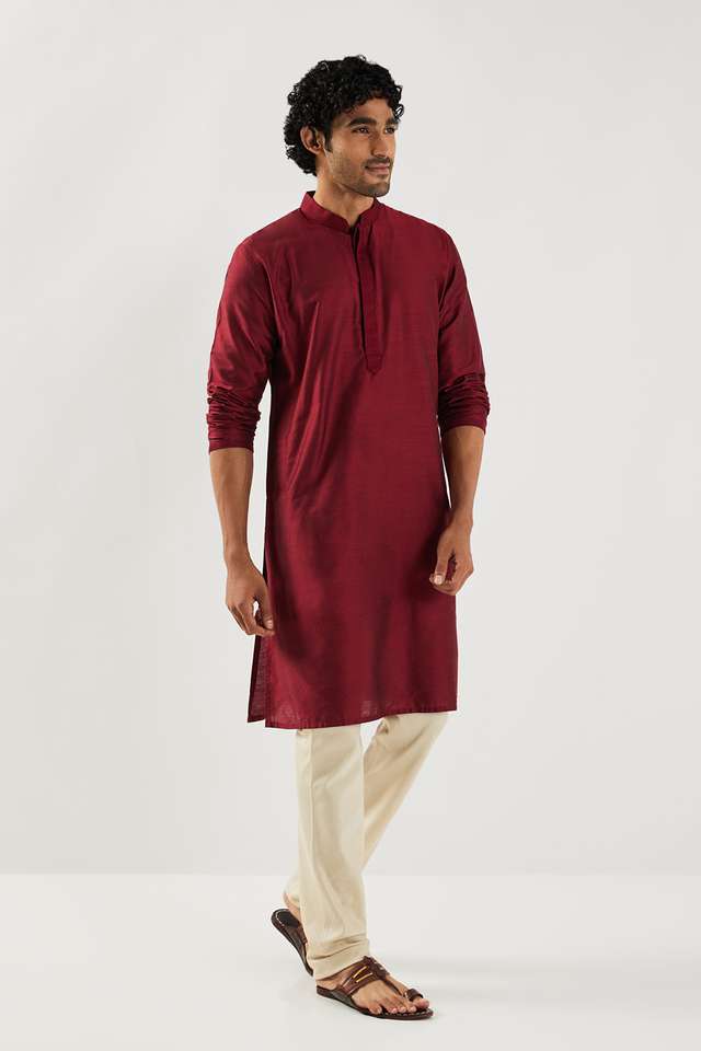 Solid-Viscose-Collared-Men-s-Festive-Wear-Kurta