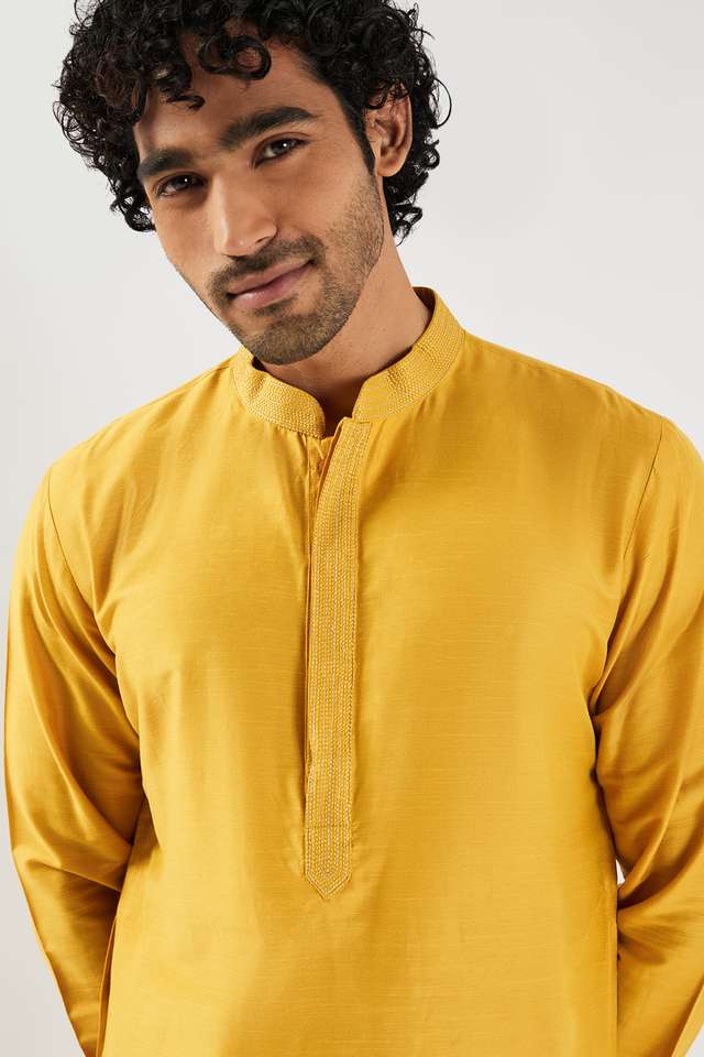 Solid-Viscose-Collared-Men-s-Festive-Wear-Kurta