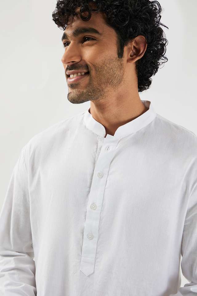 Solid-Full-Length-Cotton-Woven-Men-s-Kurta-Set