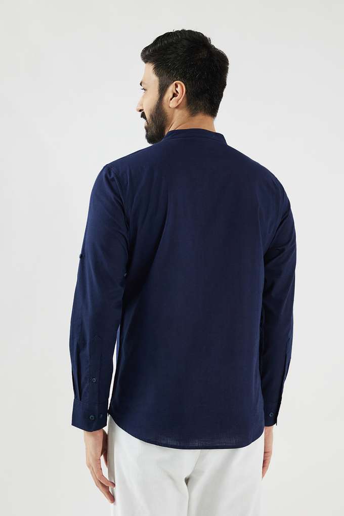 Solid-Cotton-Collared-Men-s-Casual-Wear-Short-Kurta