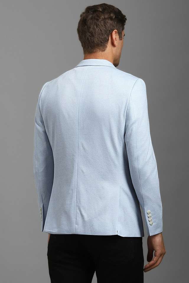 Buy Louis Philippe blue Solid Cotton Super Slim Fit Men's Formal