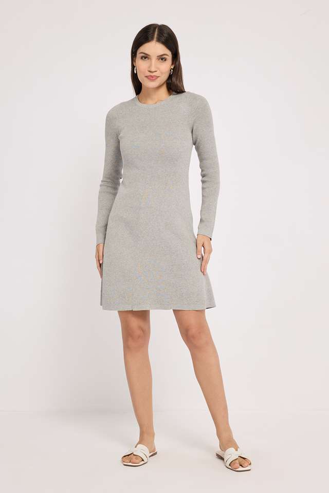 calvin klein dress grey Calvin Klein Collection Wool A Line Dress Black