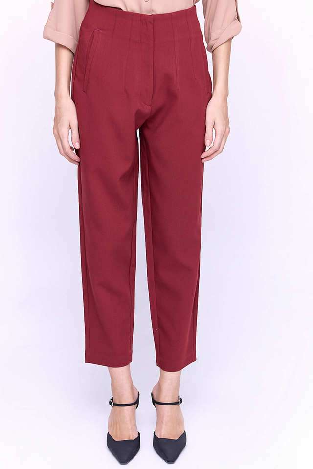Solid-Polyester-Regular-Fit-Women-s-Trousers