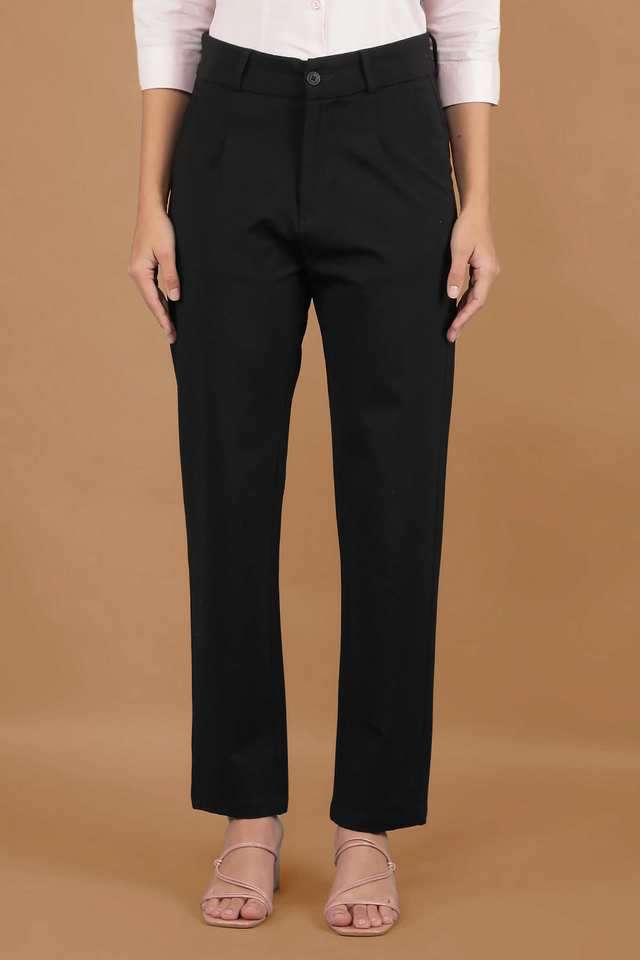crimsoune club Solid Regular Fit Blended Fabric Women Casual Wear Trousers-picture-12