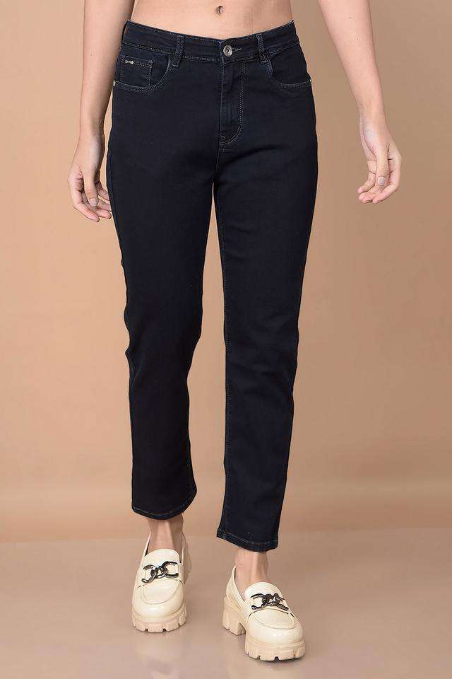 crimsoune club Mid Rise Blended Fabric Straight Fit Women's Jeans-picture-13