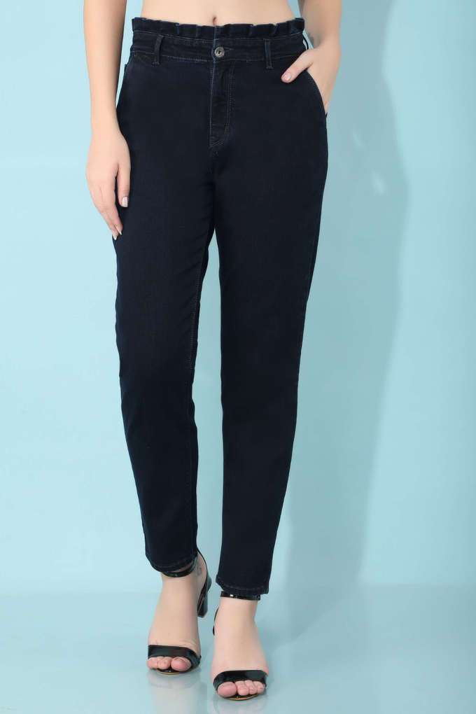 crimsoune club Mid Rise Dark Wash Blended Fabric Mom Fit Women's Jeans-picture-35