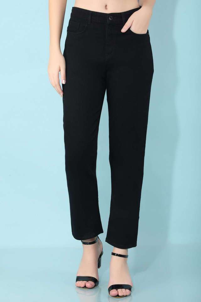 crimsoune club Mid Rise Dark Wash Blended Fabric Straight Fit Women's Jeans-picture-36