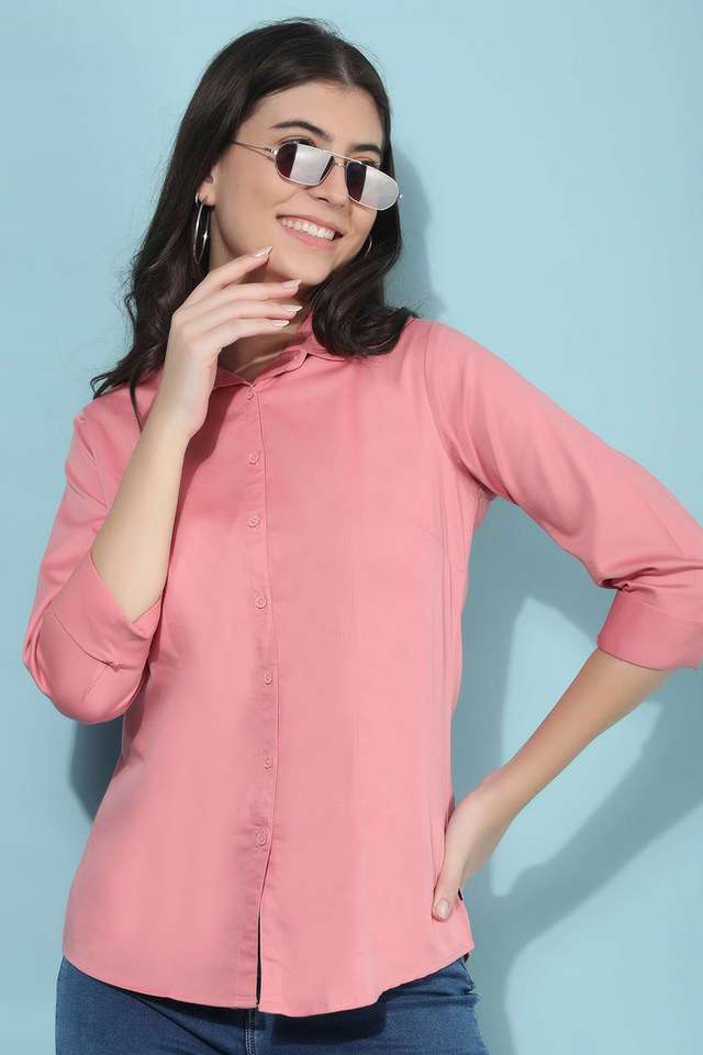 crimsoune club Solid Collared Blended Fabric Women Casual Wear Shirt-picture-16