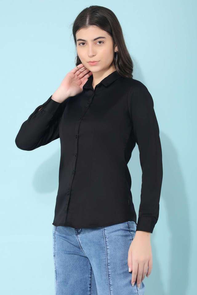 crimsoune club Solid Collared Blended Fabric Women Casual Wear Shirt-picture-10