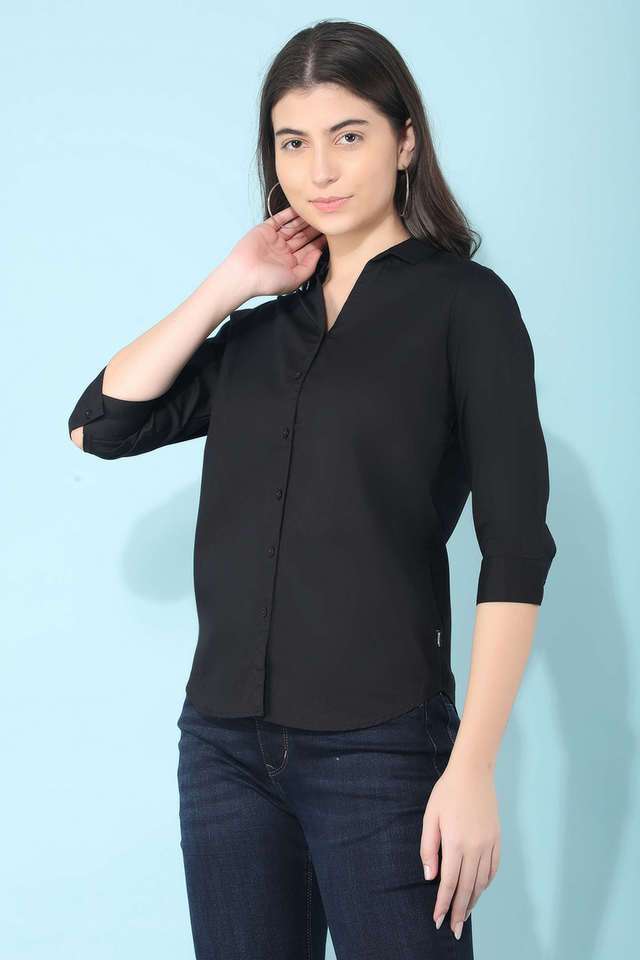 crimsoune club Solid Collared Blended Fabric Women Casual Wear Shirt-picture-14